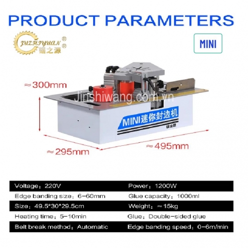 Máy dán cạnh gỗ công nghiệp MINI JUZHIYUAN