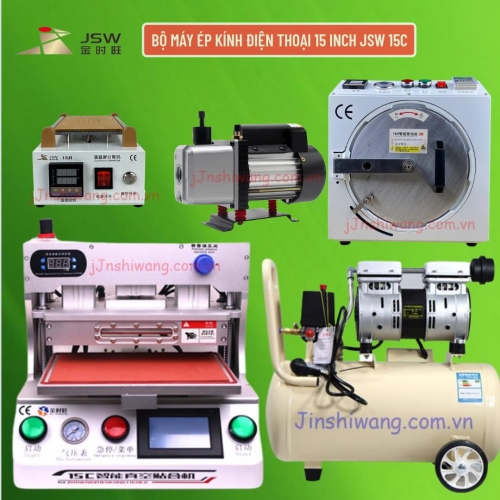 Trọn bộ máy ép kính điện thoại 15 inch JSW 15C