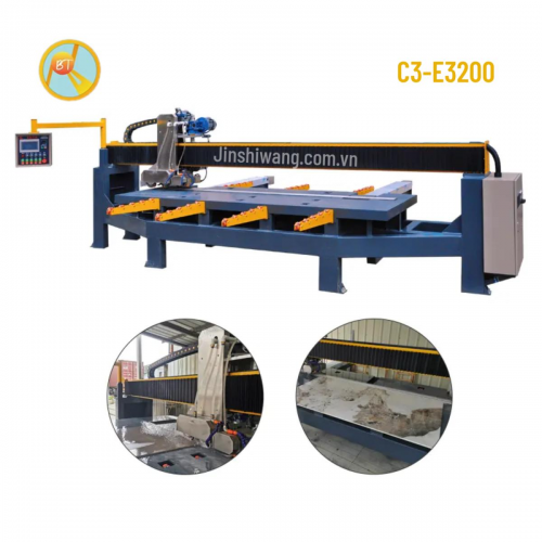 Máy cắt cầu đá, gạch CNC tự động 2 lưỡi cắt khổ 3m2 C2-E3200