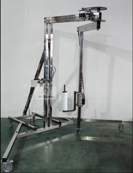 Máy quấn màng co pallet kiện hàng bán tự động khung inox